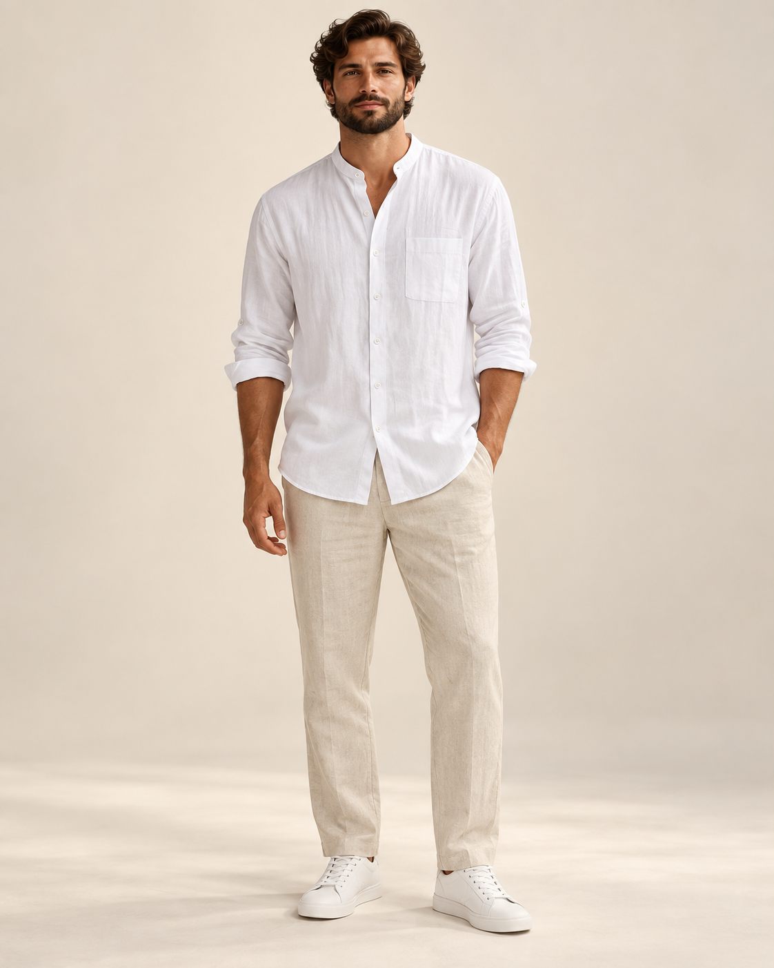 Darian Mandarin-Collar Shirt
