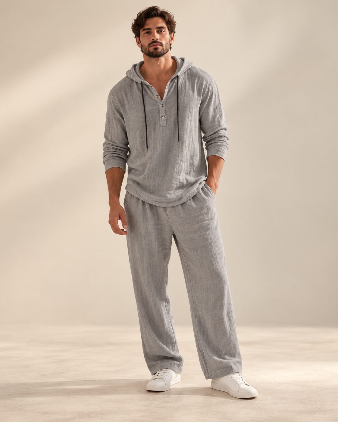 Valen Hooded Henley Set