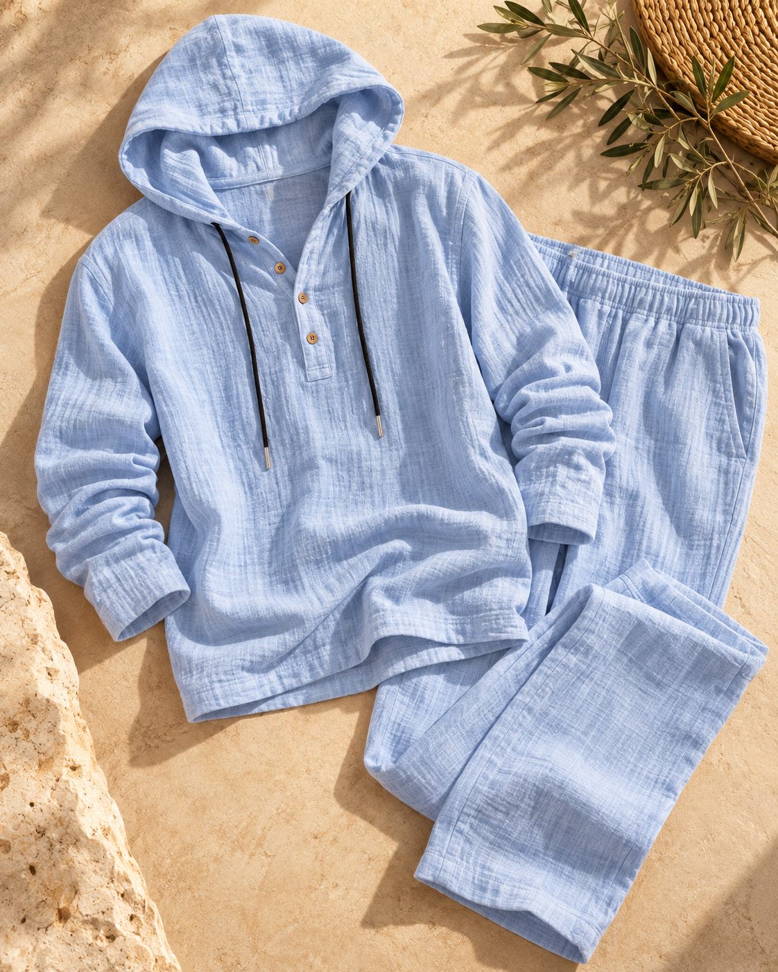 Valen Hooded Henley Set