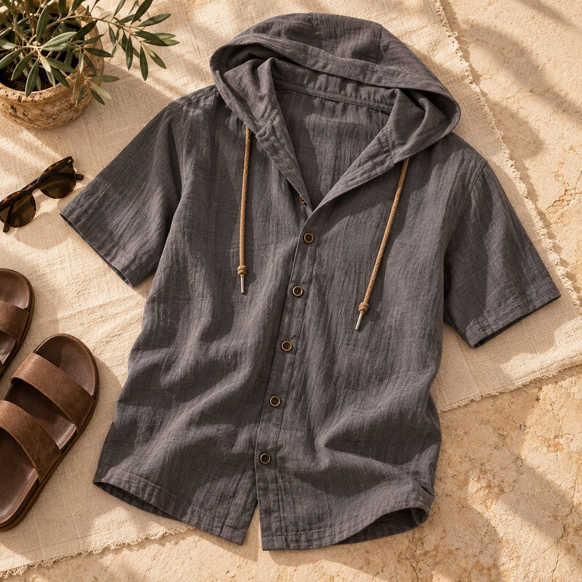 Veyron Hooded Short-Sleeve Shirt
